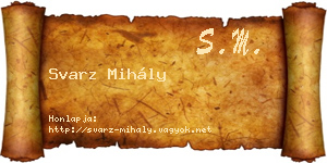 Svarz Mihály névjegykártya